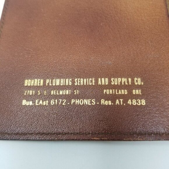 Vintage Checkbook Cover Leather Bohren Plumbing Portland Oregon Advertisement - Picture 6 of 6
